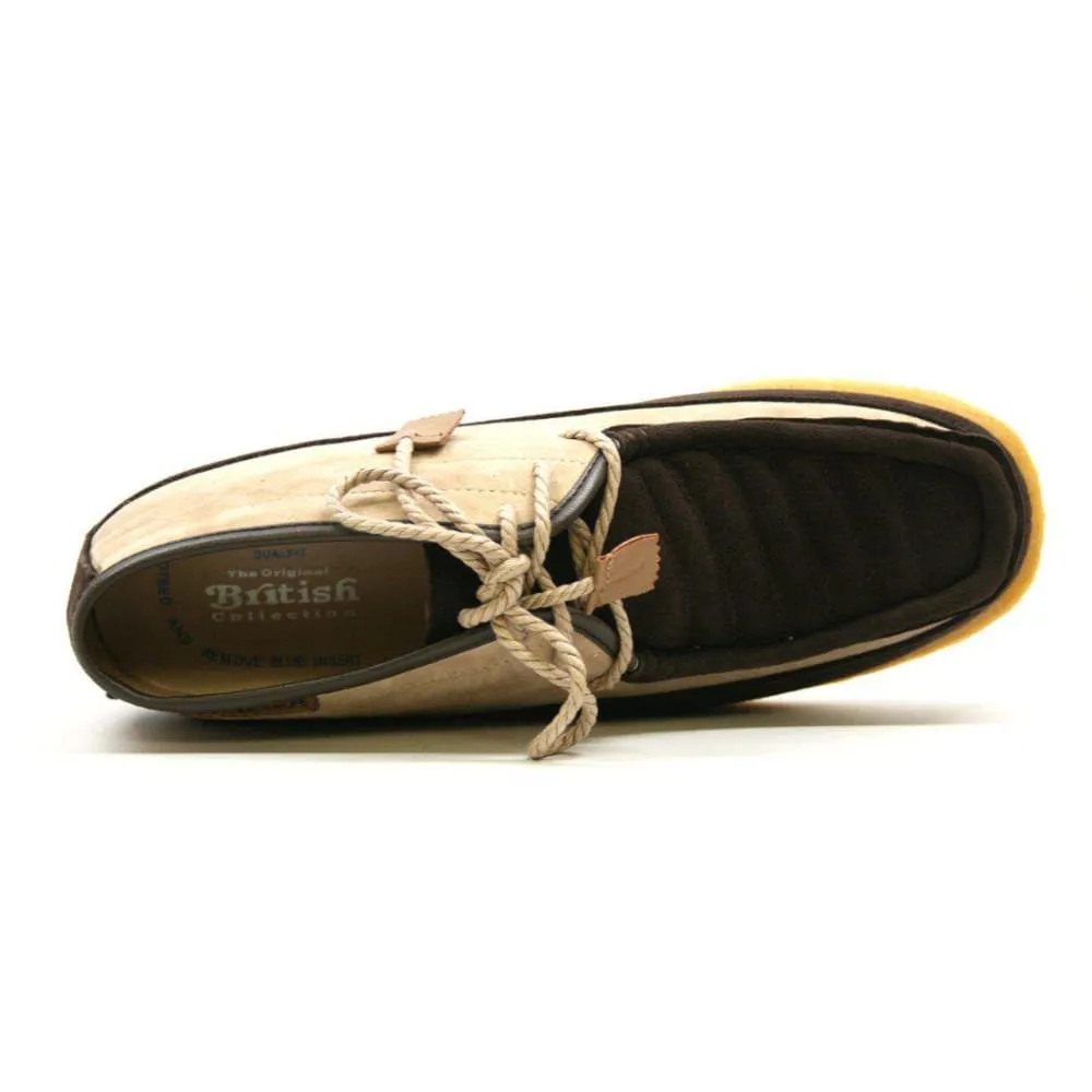 British Walkers Castle Men's Leather and Suede Three Quarter Lace Up Shoes