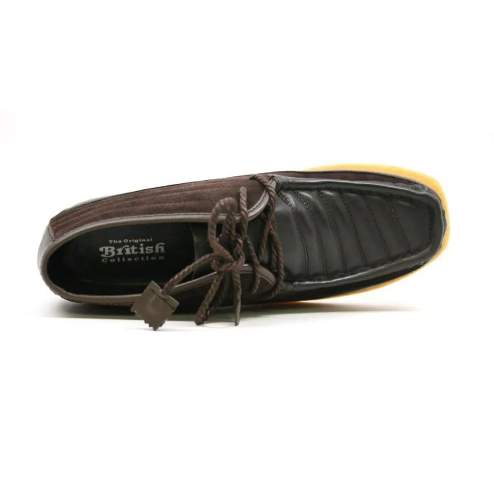 British Walkers Castle Men's Leather and Suede Three Quarter Lace Up Shoes