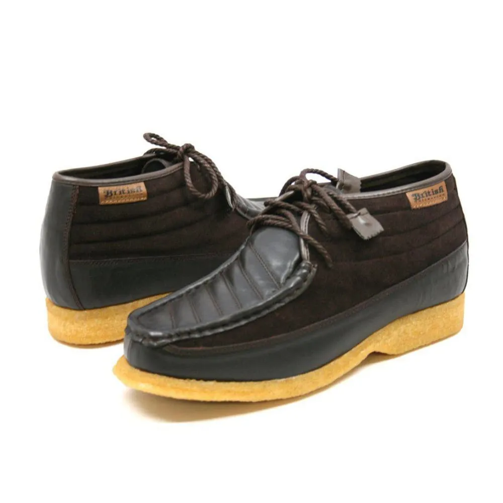 British Walkers Castle Men's Leather and Suede Three Quarter Lace Up Shoes