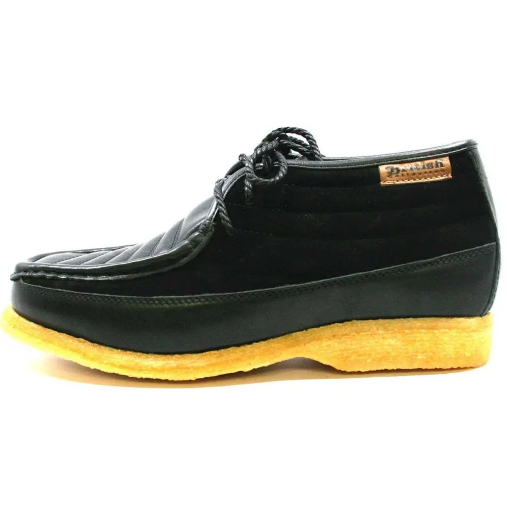 British Walkers Castle Men's Leather and Suede Three Quarter Lace Up Shoes