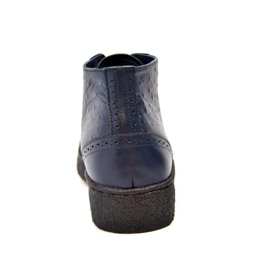 British Walkers Playboy Wingtip Limited Edition Men's Ostrich Leather High Top