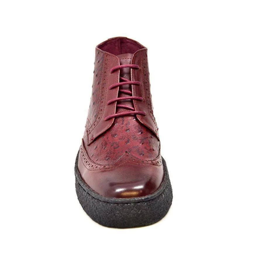 British Walkers Playboy Wingtip Limited Edition Men's Ostrich Leather High Top