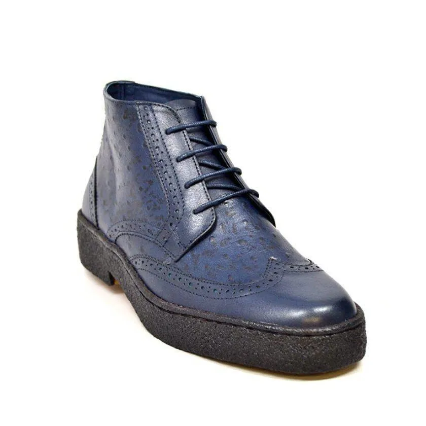 British Walkers Playboy Wingtip Limited Edition Men's Ostrich Leather High Top