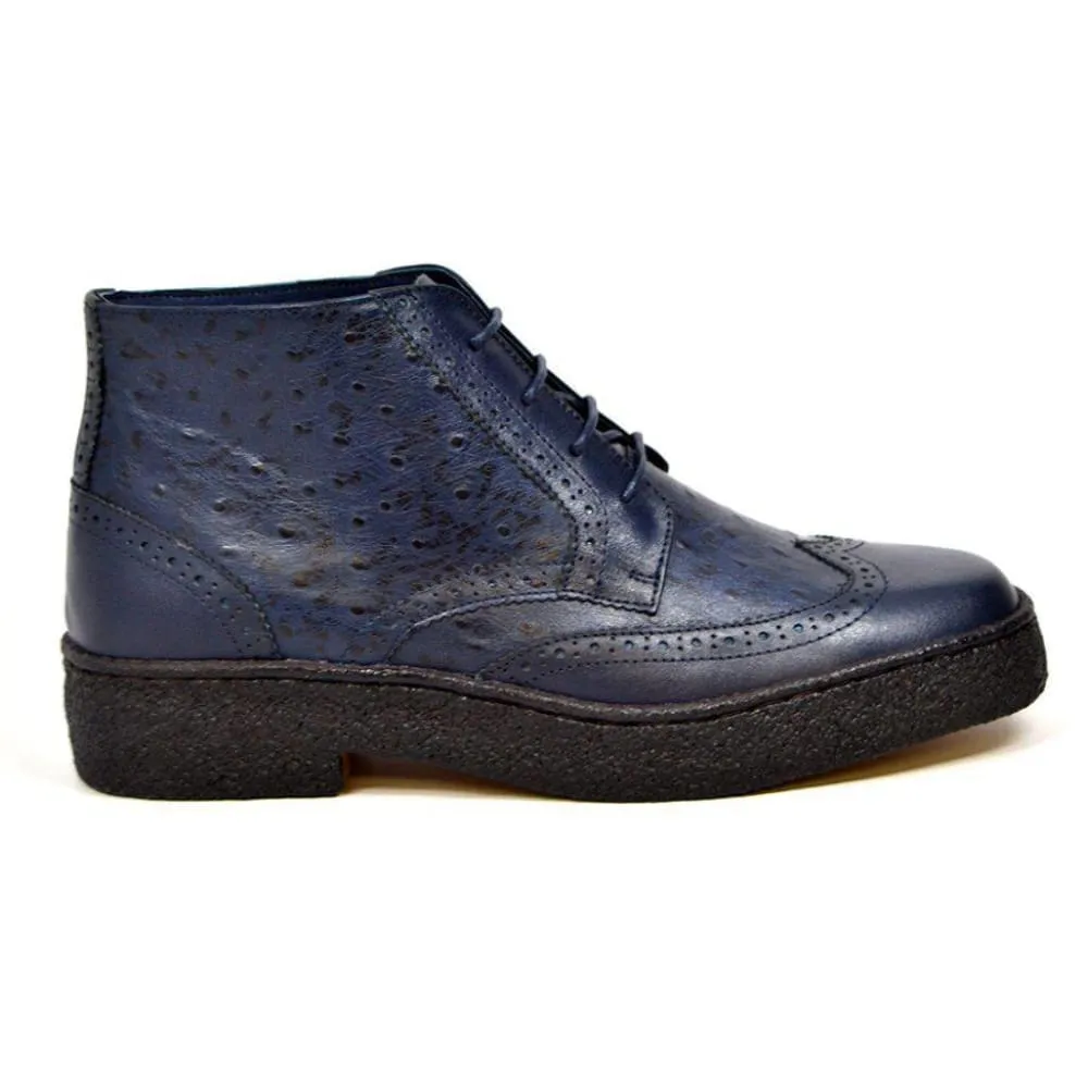 British Walkers Playboy Wingtip Limited Edition Men's Ostrich Leather High Top