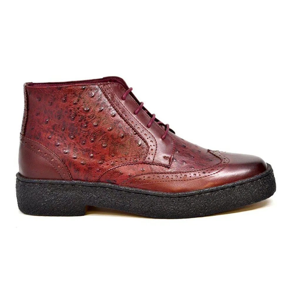 British Walkers Playboy Wingtip Limited Edition Men's Ostrich Leather High Top