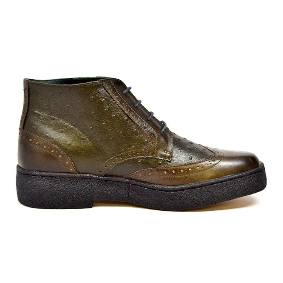 British Walkers Playboy Wingtip Limited Edition Men's Ostrich Leather High Top