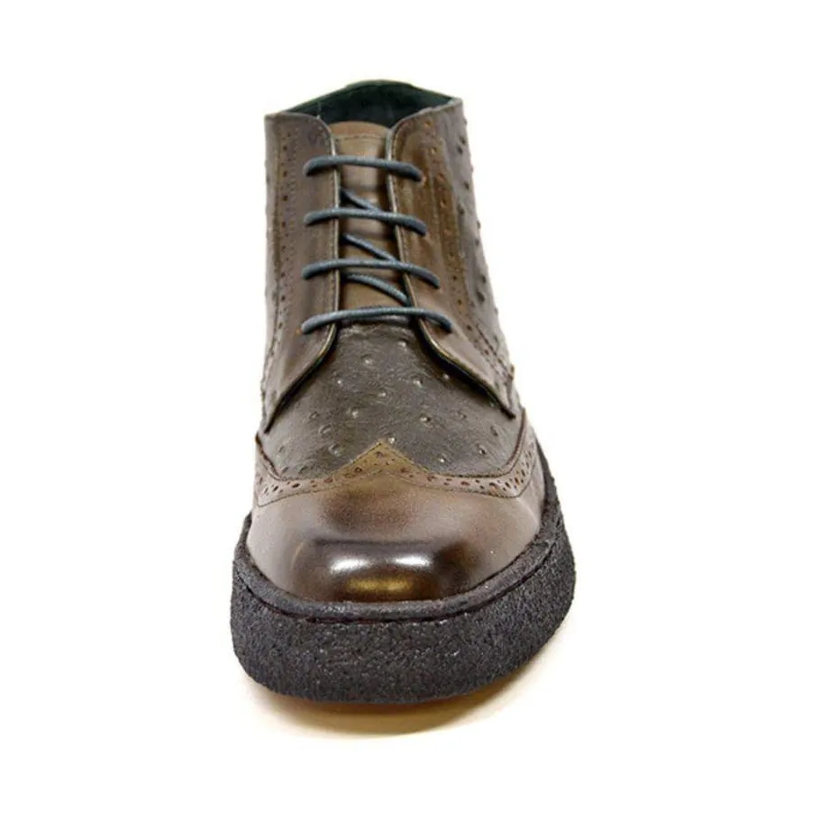 British Walkers Playboy Wingtip Limited Edition Men's Ostrich Leather High Top