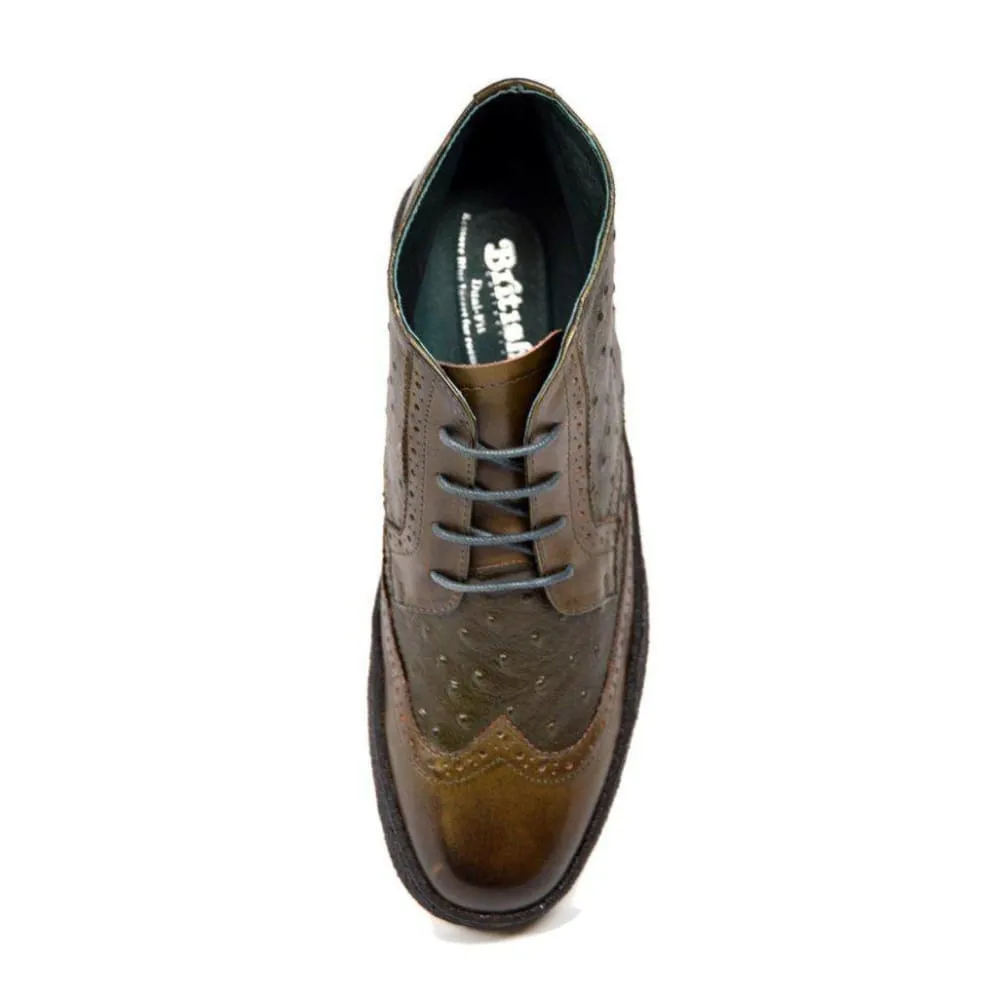 British Walkers Playboy Wingtip Limited Edition Men's Ostrich Leather High Top