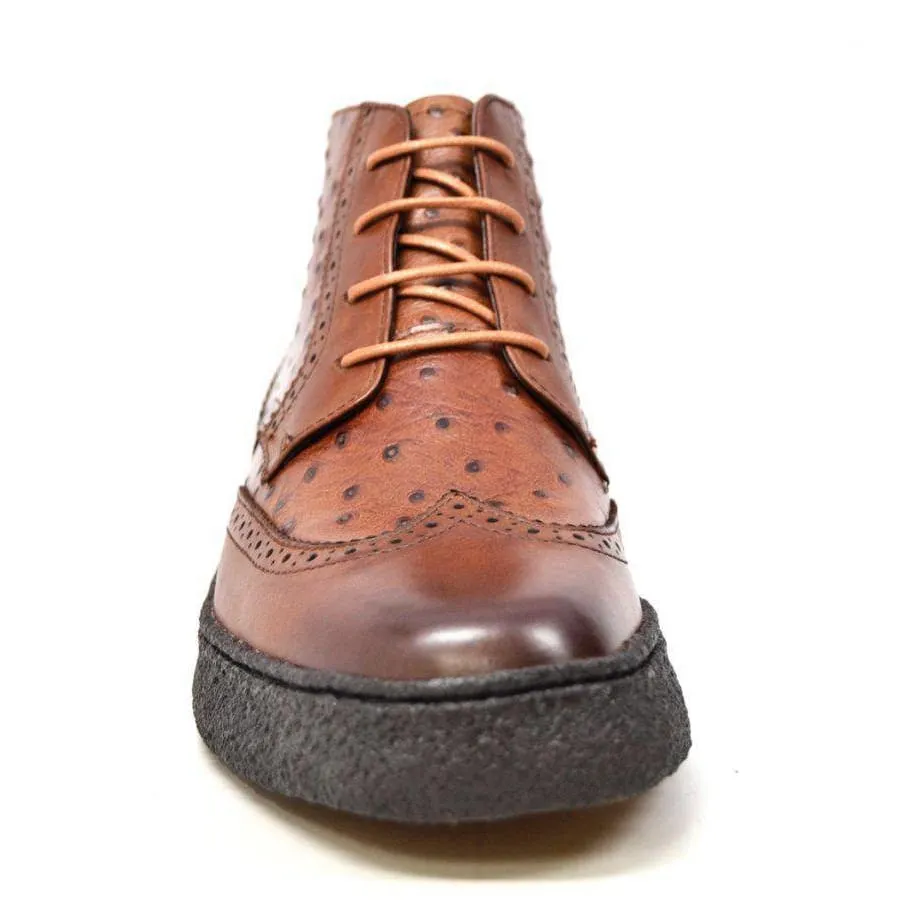 British Walkers Playboy Wingtip Limited Edition Men's Ostrich Leather High Top