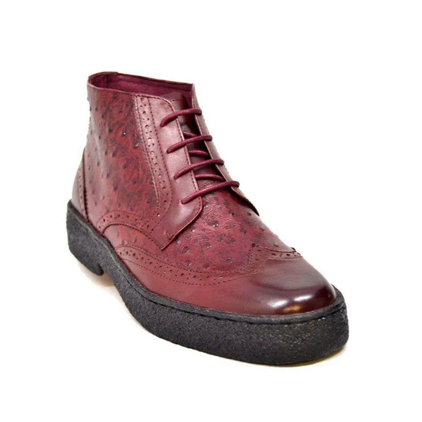 British Walkers Playboy Wingtip Limited Edition Men's Ostrich Leather High Top