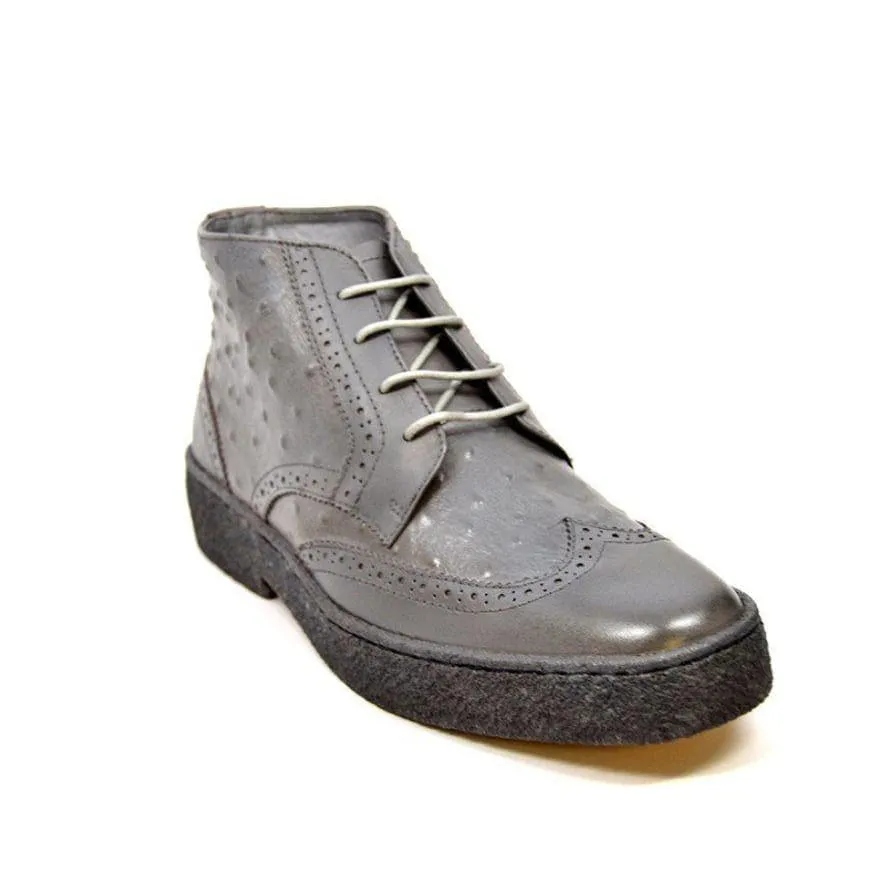 British Walkers Playboy Wingtip Limited Edition Men's Ostrich Leather High Top