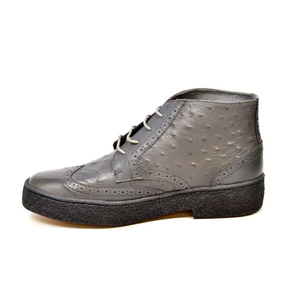 British Walkers Playboy Wingtip Limited Edition Men's Ostrich Leather High Top
