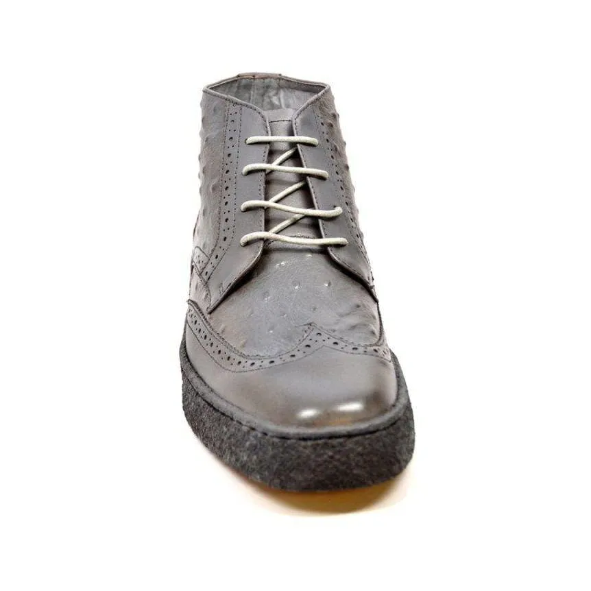 British Walkers Playboy Wingtip Limited Edition Men's Ostrich Leather High Top