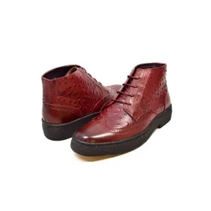 British Walkers Playboy Wingtip Limited Edition Men's Ostrich Leather High Top