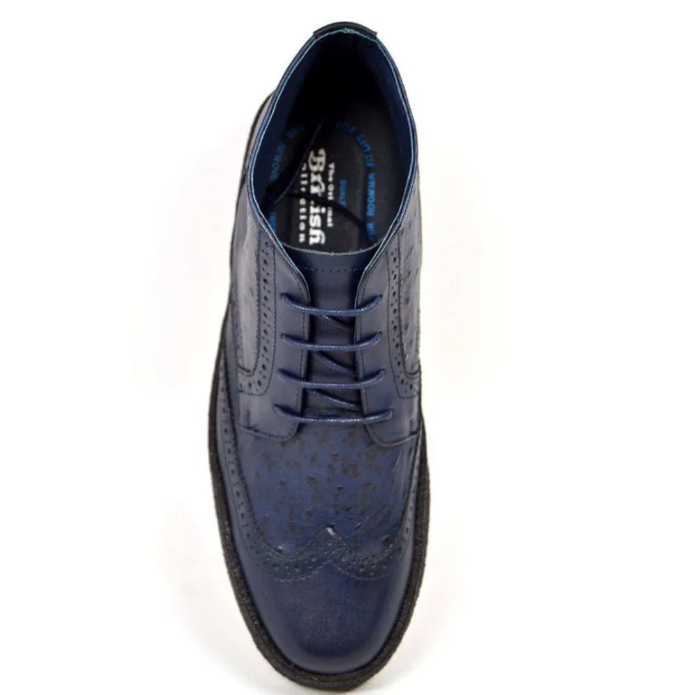 British Walkers Playboy Wingtip Limited Edition Men's Ostrich Leather High Top