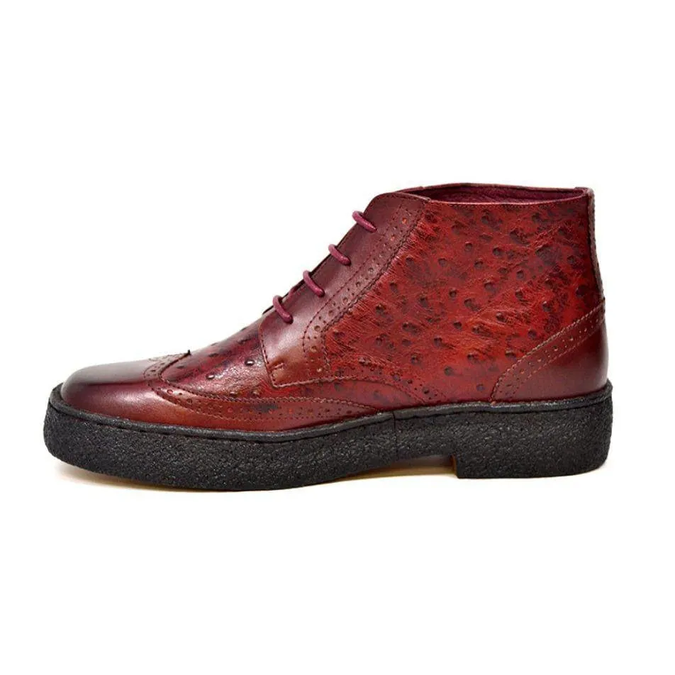 British Walkers Playboy Wingtip Limited Edition Men's Ostrich Leather High Top