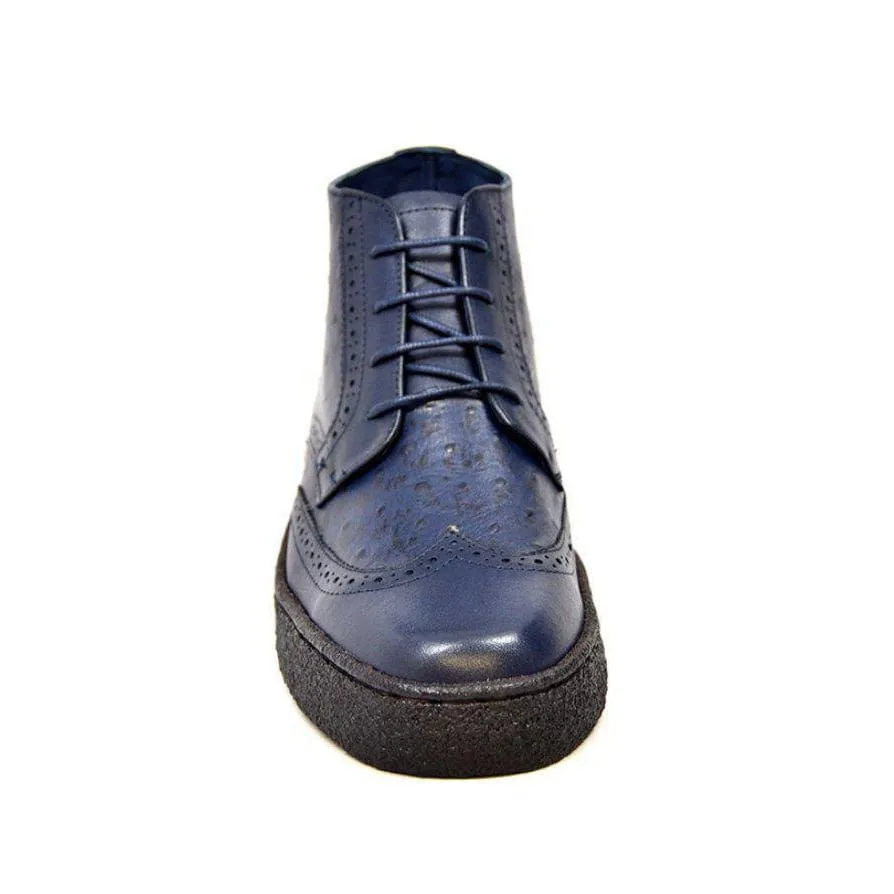 British Walkers Playboy Wingtip Limited Edition Men's Ostrich Leather High Top