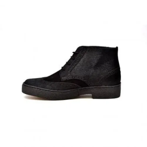 British Walkers Playboy Wingtip Men's Two Tone Black Leather and Suede