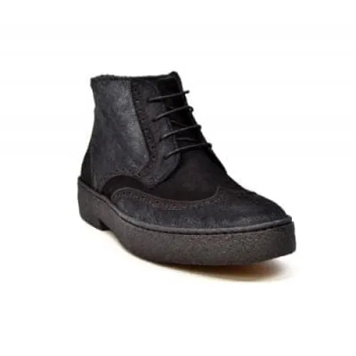 British Walkers Playboy Wingtip Men's Two Tone Black Leather and Suede
