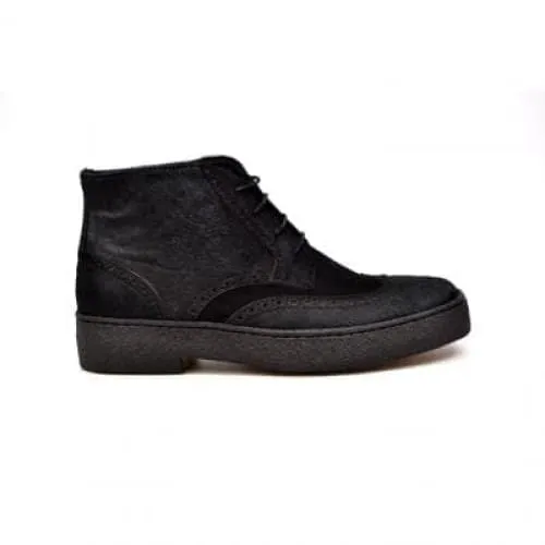 British Walkers Playboy Wingtip Men's Two Tone Black Leather and Suede