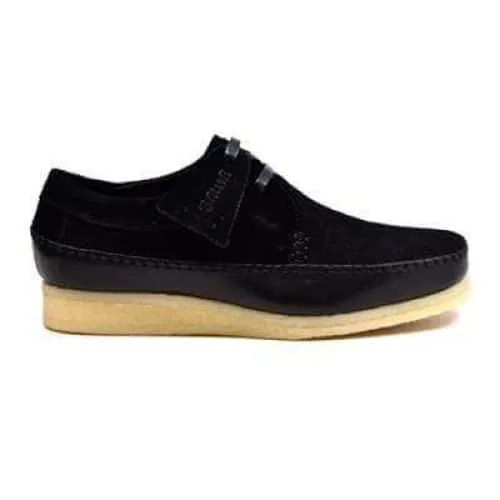 British Walkers Somerset Weaver Low Top Style Men's Black Suede Crepe Sole