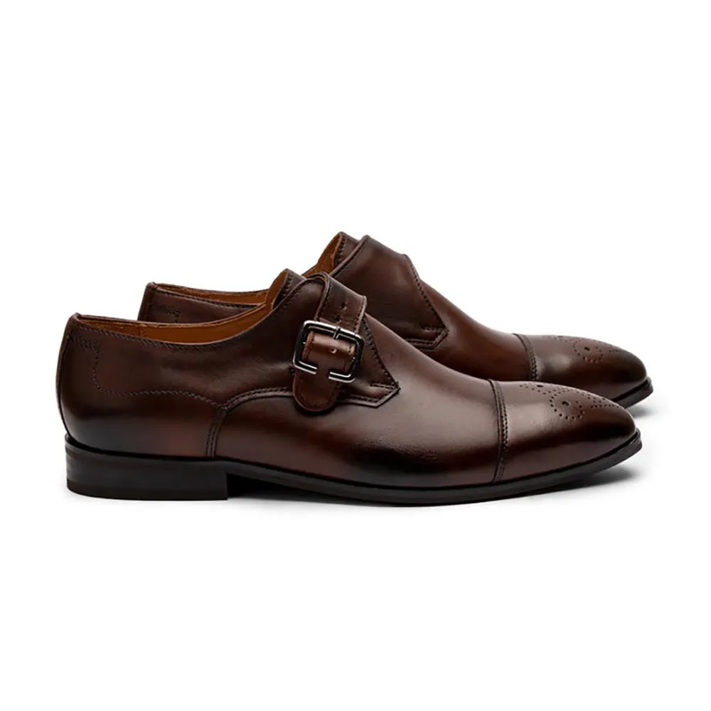 Brown Captoe Single Classic Monk Strap