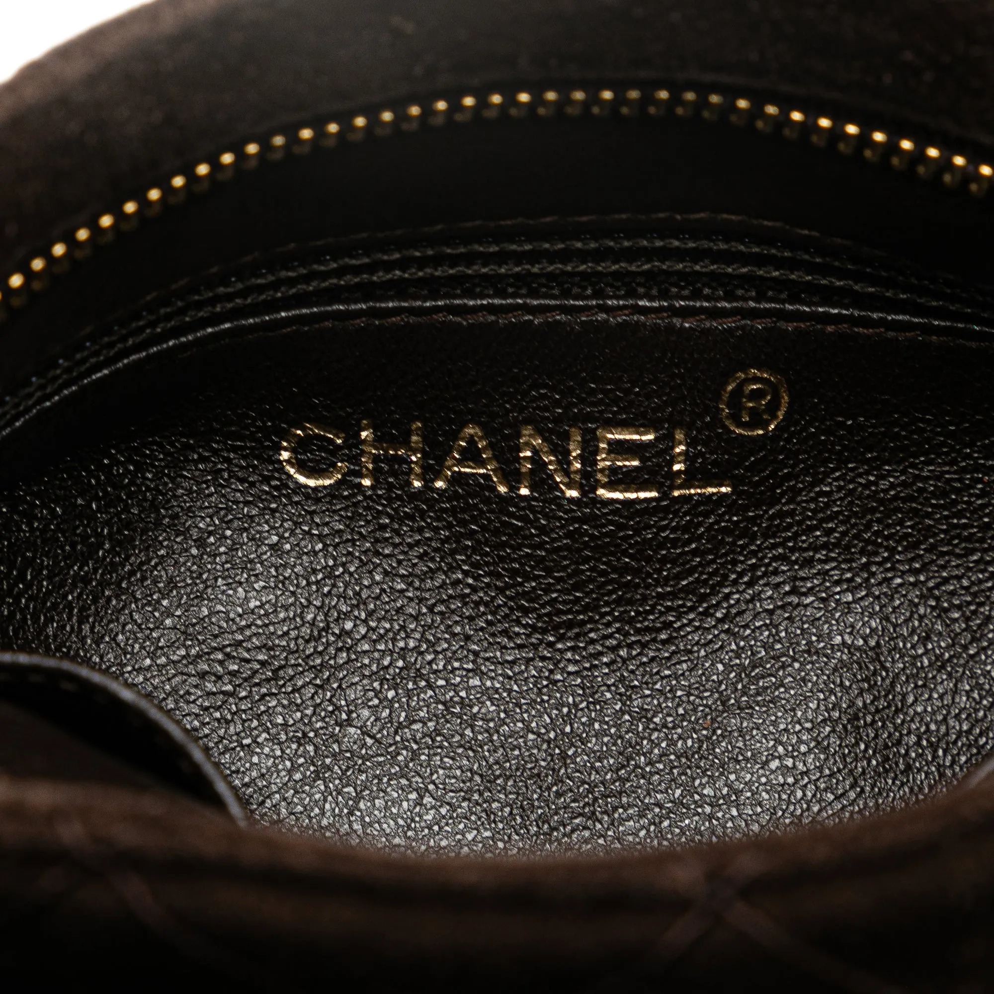 Brown Chanel CC Quilted Suede Tassel Crossbody