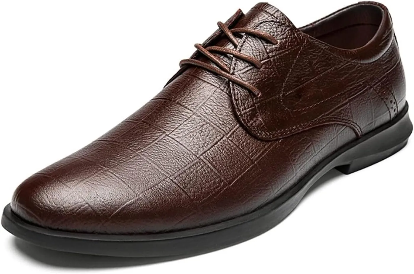 Brown Shoes Men Casual Men's Elevated Business Attire Casual Shoes Pointed Solid Leather Shoes Dress Shoes for Men Comfort Leather
