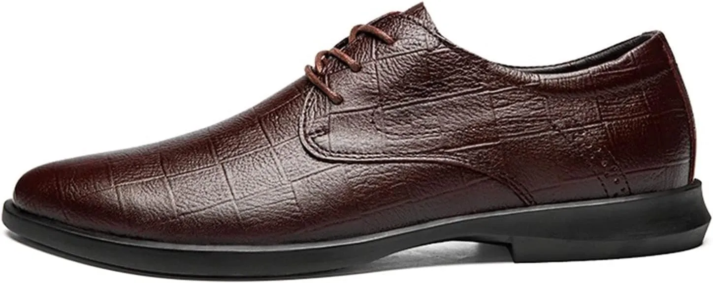 Brown Shoes Men Casual Men's Elevated Business Attire Casual Shoes Pointed Solid Leather Shoes Dress Shoes for Men Comfort Leather