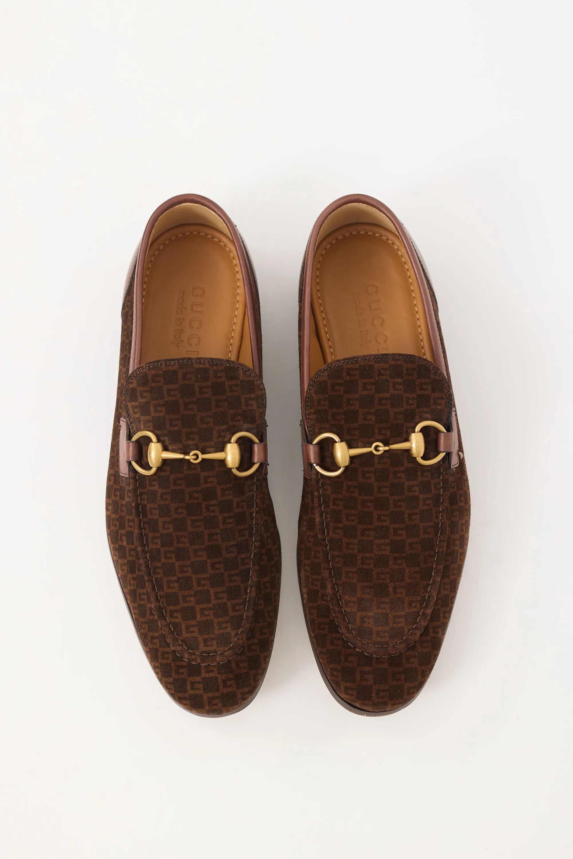 Brown Suede Mini G Cube Loafer