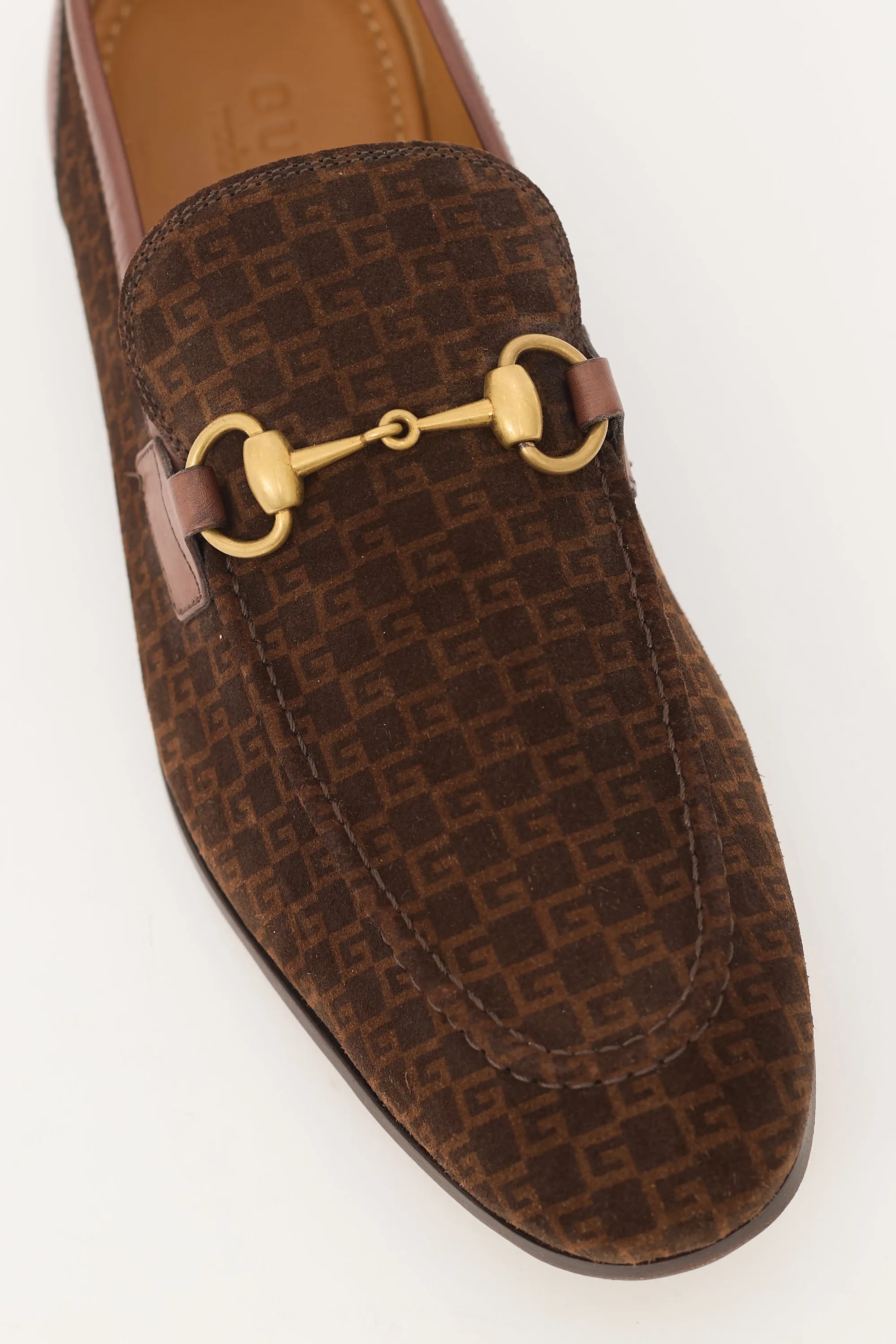 Brown Suede Mini G Cube Loafer