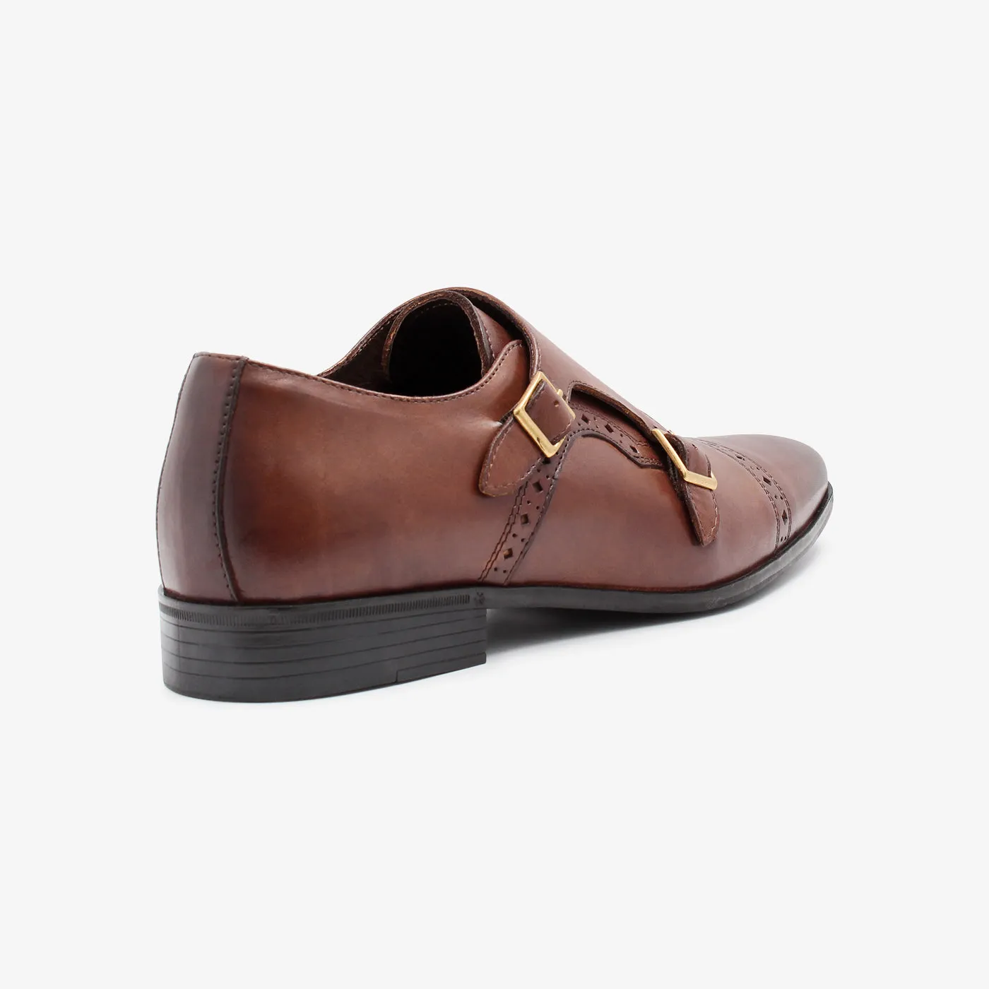 Buckled Monkstrap Leather Shoes for Men