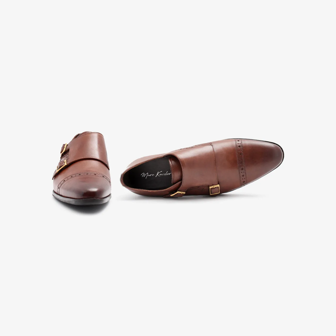 Buckled Monkstrap Leather Shoes for Men