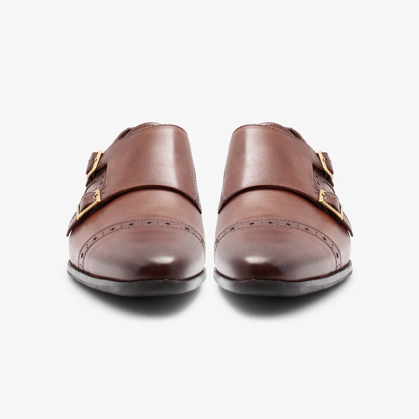Buckled Monkstrap Leather Shoes for Men
