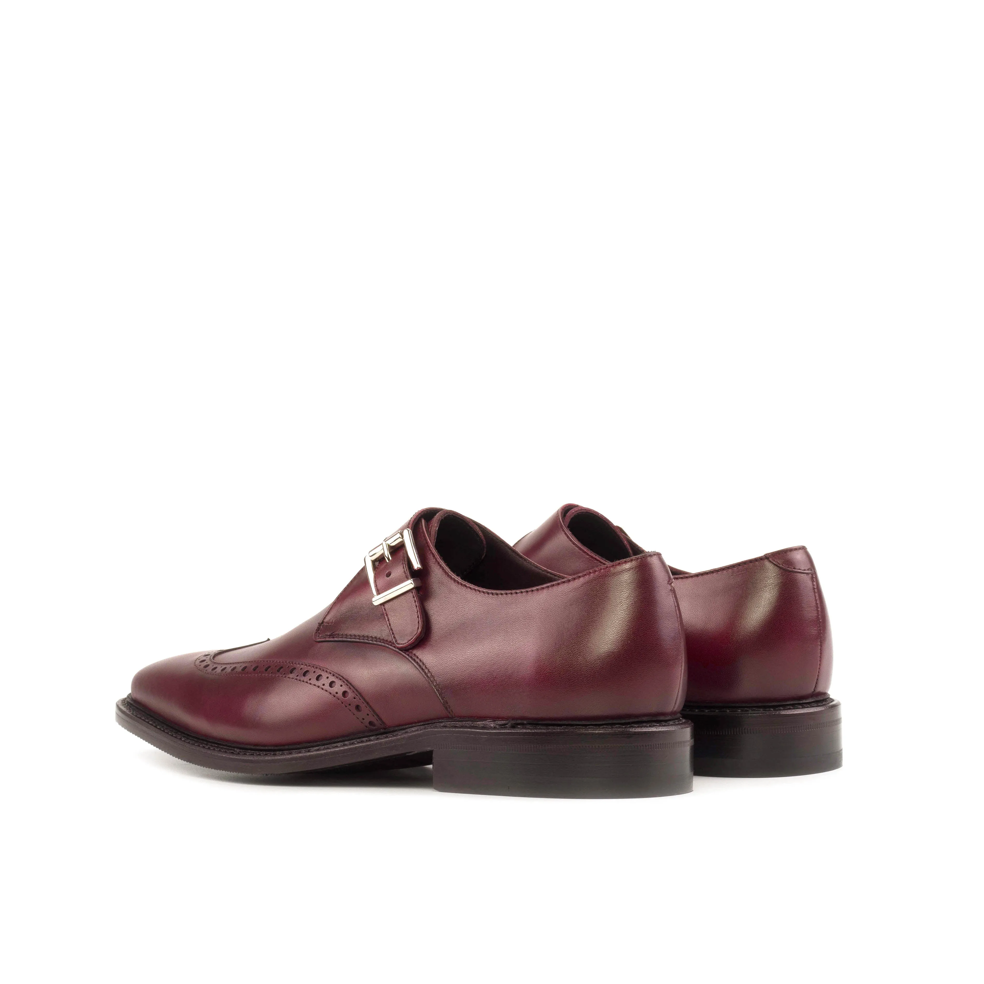 Burgundy Single Monk Strap Shoes