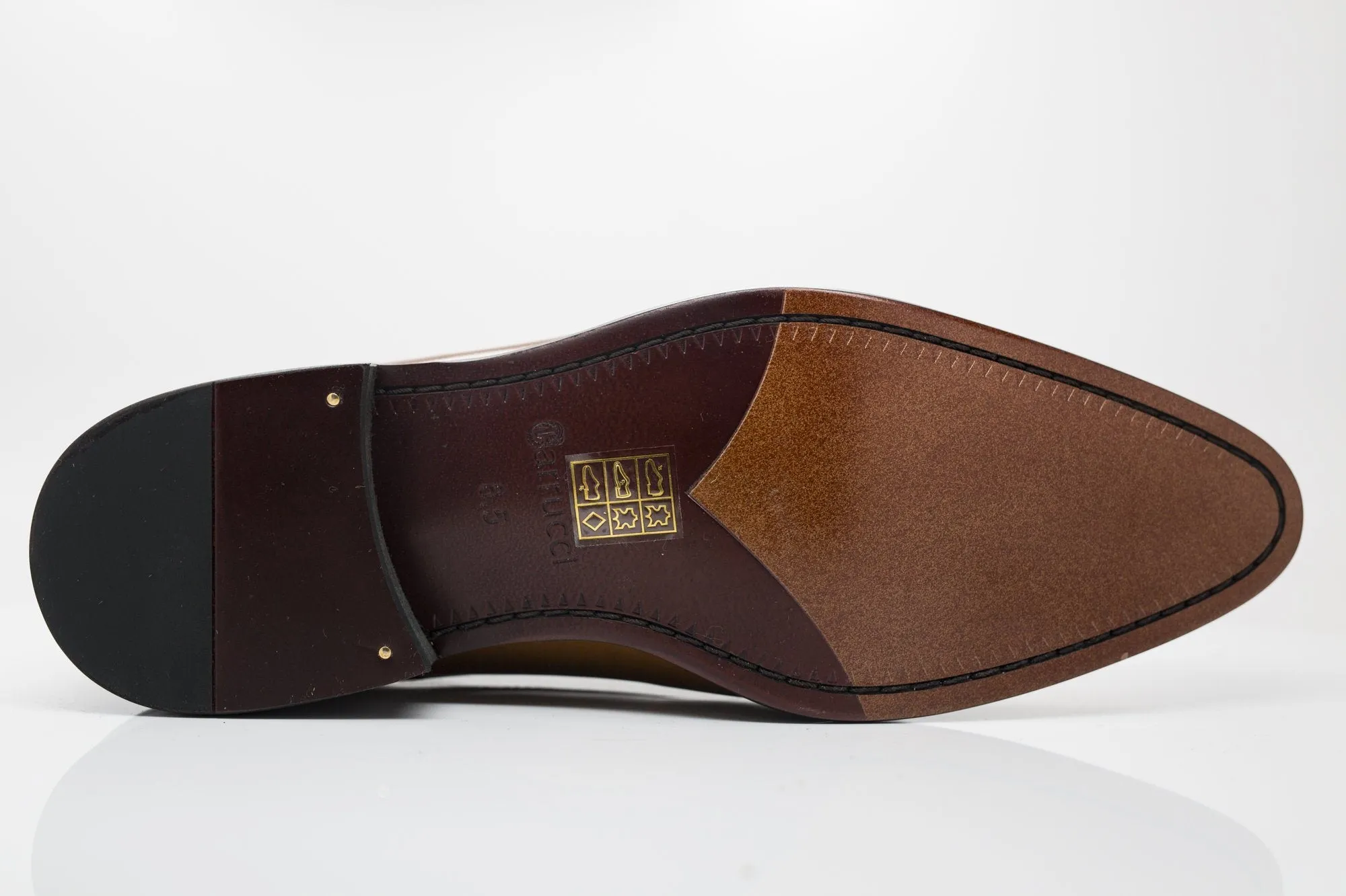 Burnished Calfskin Lace-Up Oxford Cognac