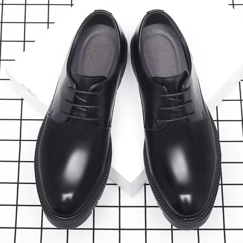 Bussiness Formal Oxfords Lace Up Soft Plain-Toe Casual Summer Breathable Soft Sole Derby Shoes