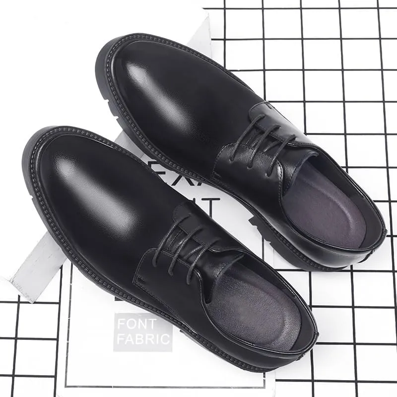 Bussiness Formal Oxfords Lace Up Soft Plain-Toe Casual Summer Breathable Soft Sole Derby Shoes