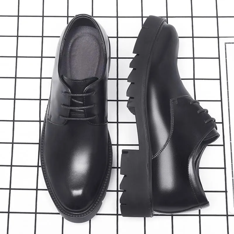 Bussiness Formal Oxfords Lace Up Soft Plain-Toe Casual Summer Breathable Soft Sole Derby Shoes