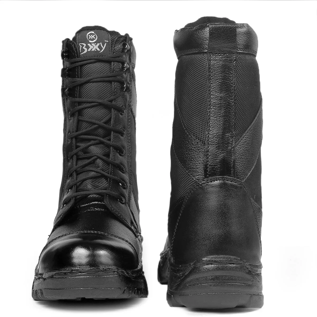 BXXY Pure Leather Biker Boots for Men
