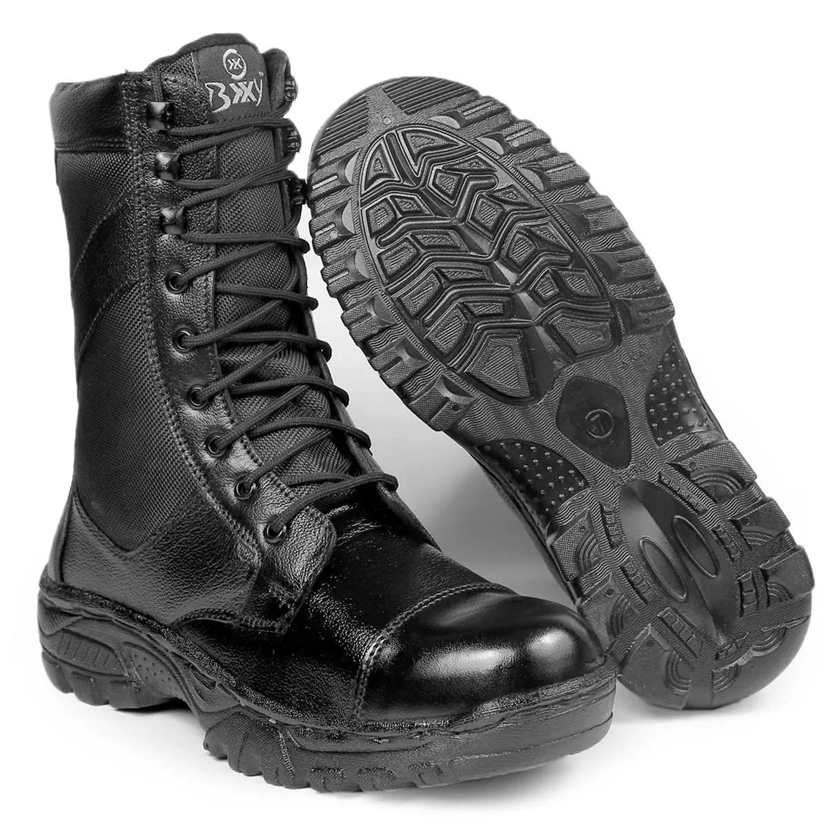 BXXY Pure Leather Biker Boots for Men