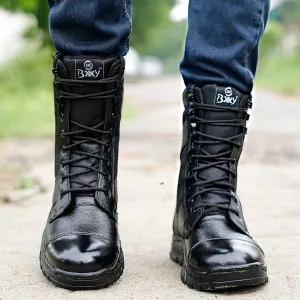 BXXY Pure Leather Biker Boots for Men