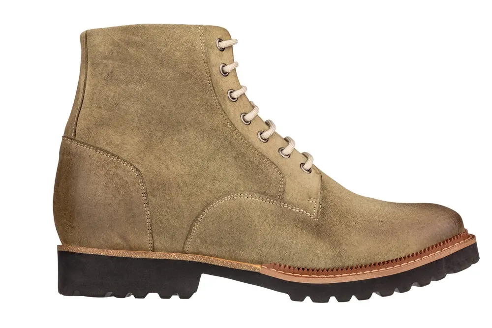 CALTO - K24402 - 3 Inches Taller (Taupe) - Casual Zipper Boots