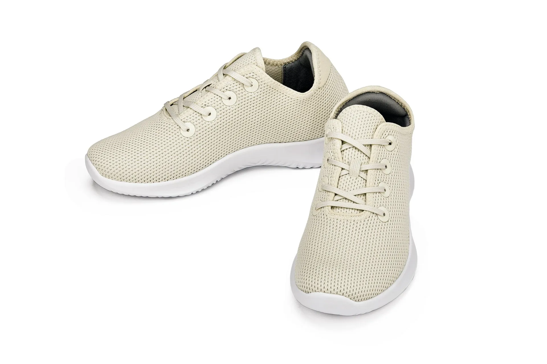 CALTO - Q402 - 2.4 Inches Taller (Beige) - Ultra Lightweight Knitted Sneakers
