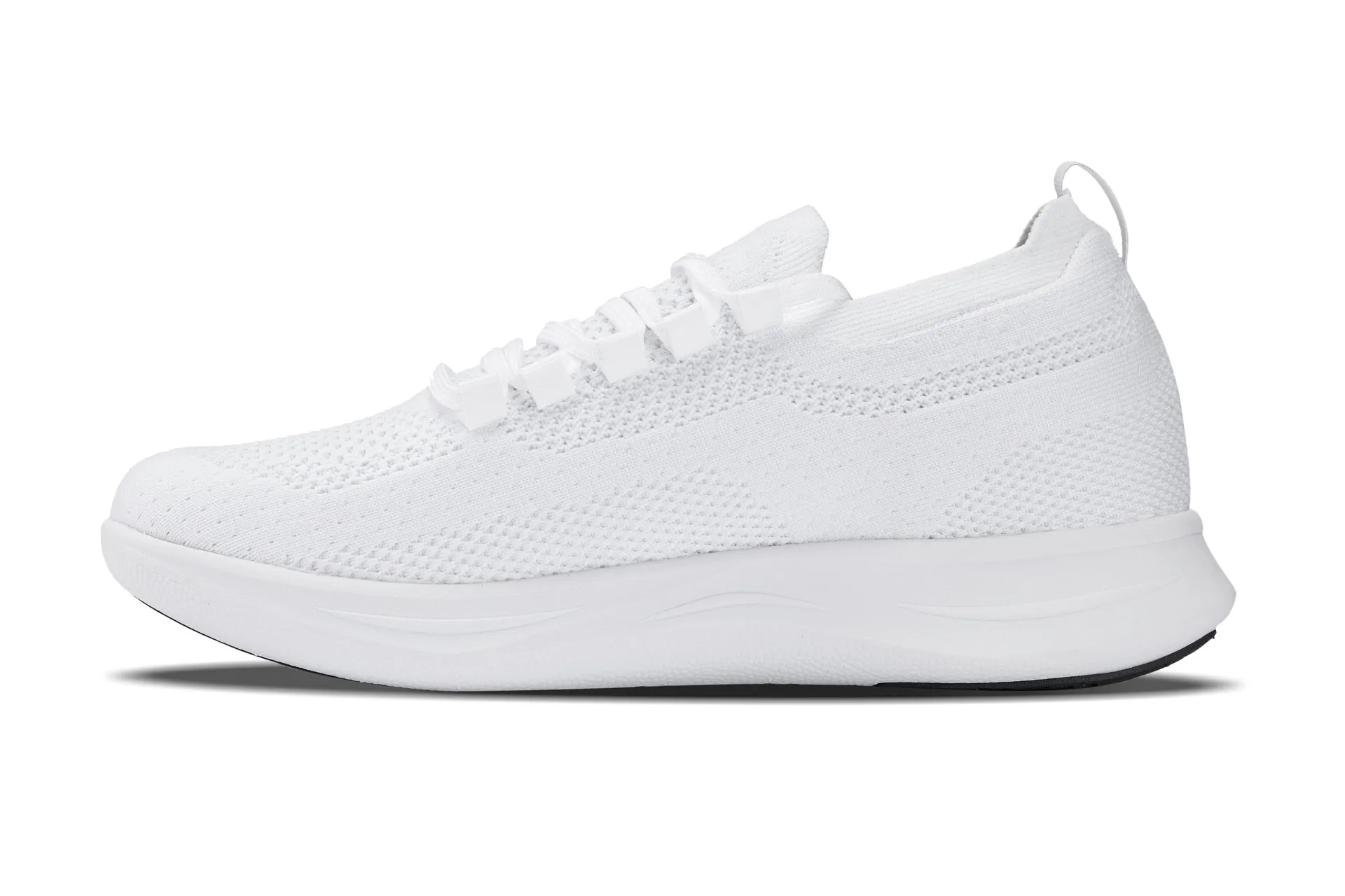 CALTO - QA061 - 2.4 Inches Taller (White/White Sole) - Lightweight Knitted Sneakers