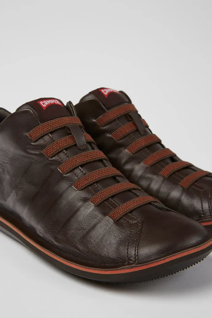Camper Men's 36678 Leather Ankle Boots Bettle Brown
