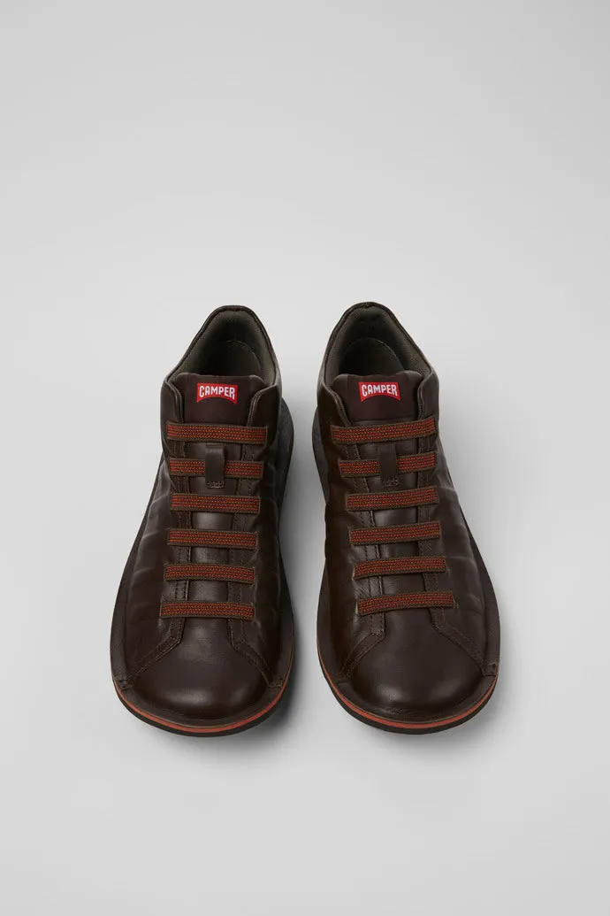 Camper Men's 36678 Leather Ankle Boots Bettle Brown