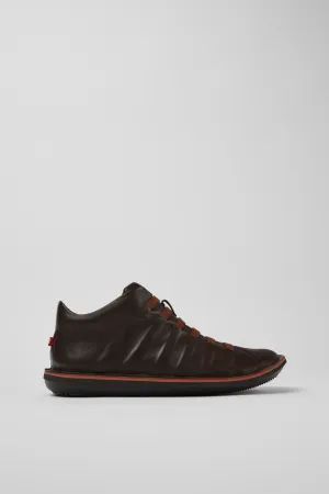 Camper Men's 36678 Leather Ankle Boots Bettle Brown