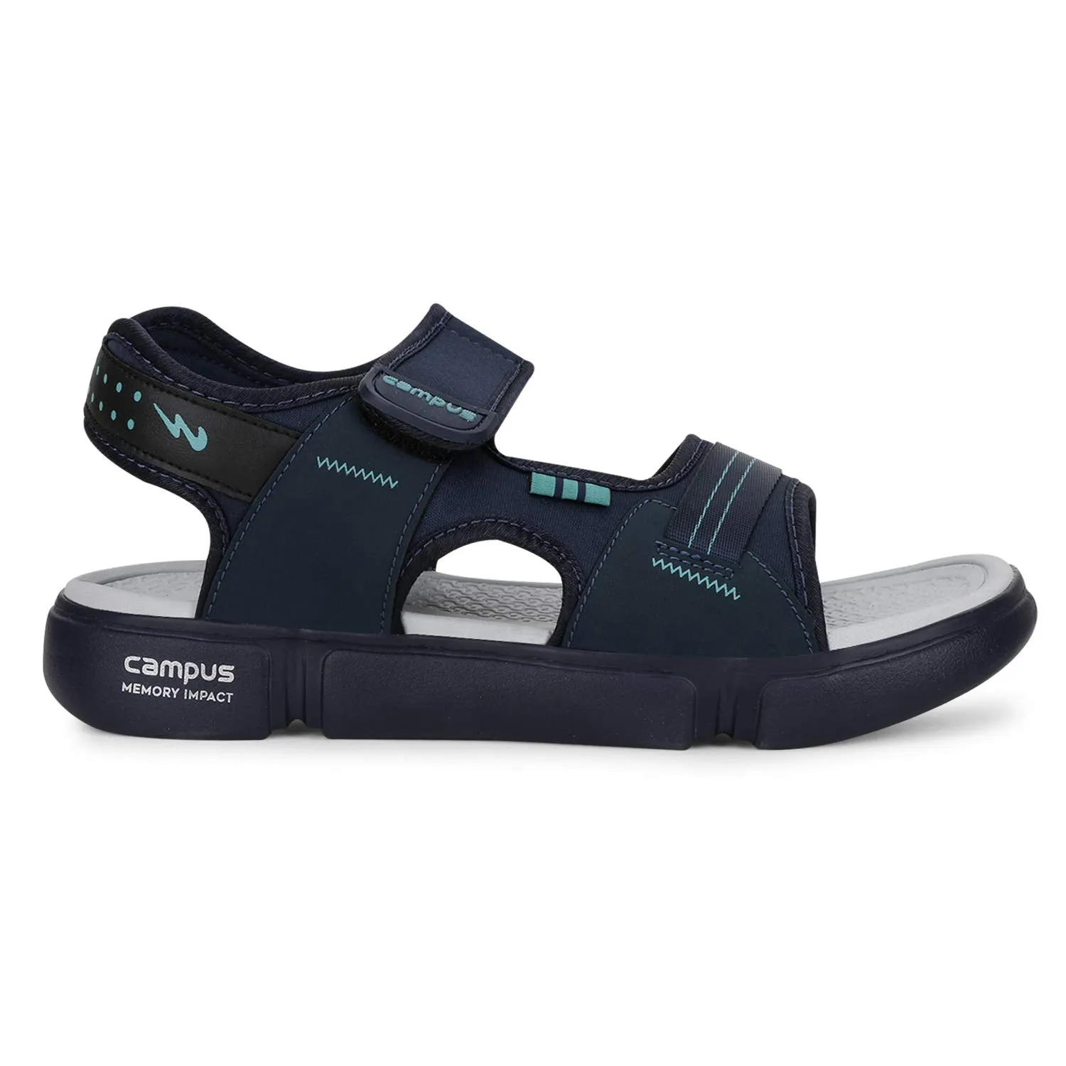Campus Men's SD-057 Navy/BLK/T.BLU Sports Sandals - 9UK 3K-SD-057A
