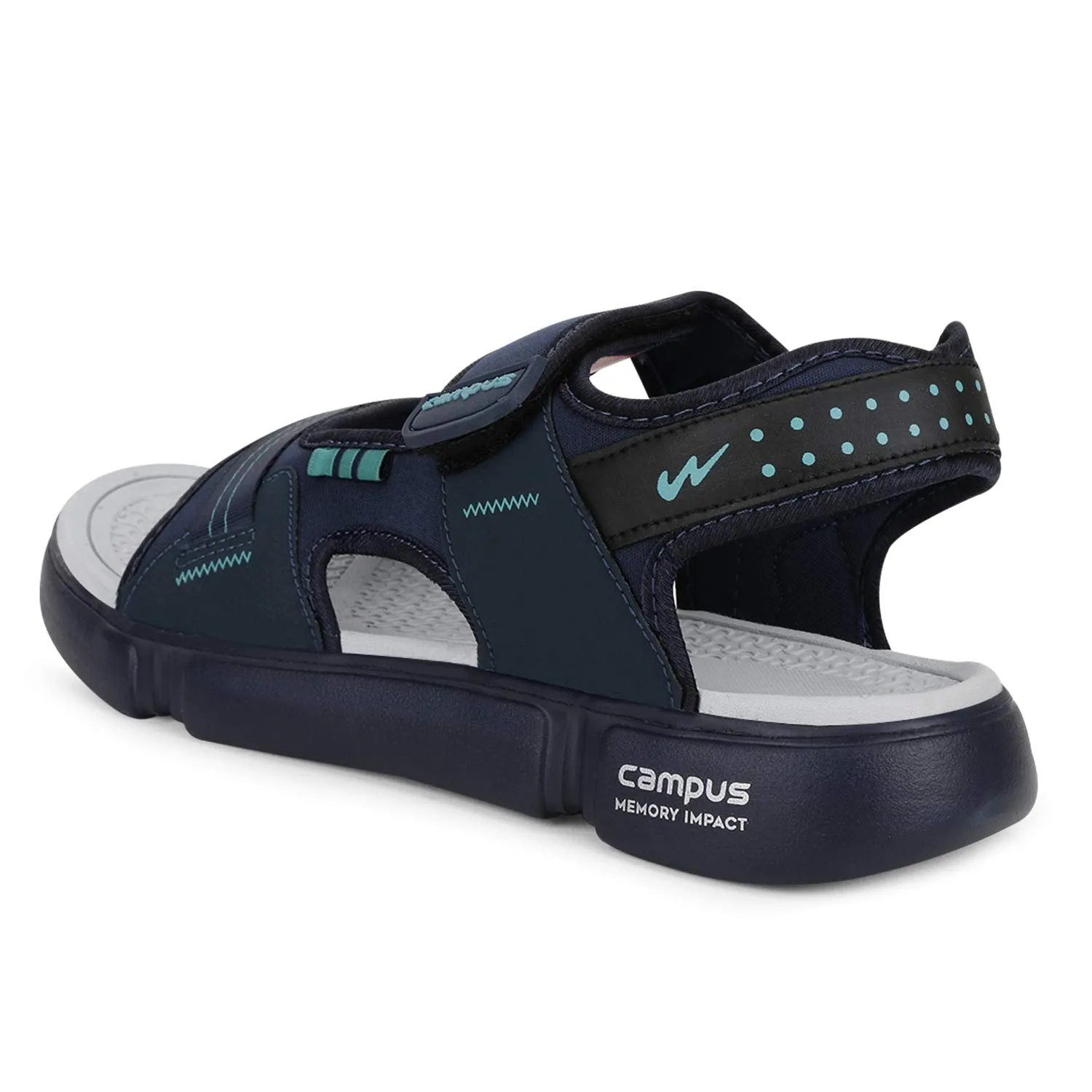 Campus Men's SD-057 Navy/BLK/T.BLU Sports Sandals - 9UK 3K-SD-057A